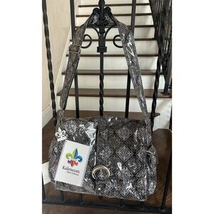 Kalencom New Orleans Diaper Bag Fleur de lis Black/Silver/Gold Eco-friendly
